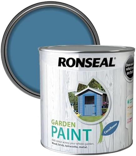 DUAYRA Garden Paint 2.5L | Quick Drying Outdoor Paints | All Purpose Long Lasting | Multicolor Water Based | Water Resistant Weatherproof Matt Finish | For Brickwork, Metal, Wood, Stone (Cornflower)