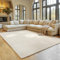 SIMPEX Teppich Wohnzimmer Creme 140x200 cm Kurzflor Teppich Waschbar, weich & rutschfest, modern einfarbiges Design für Wohnzimmer, Küche Schlafzimmer, & Kinderzimmer