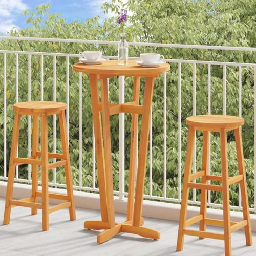 GCHDHAPB Outdoor Outdoor Tische Gartentisch Bartisch Ø60x105cm Massivholz Akazie