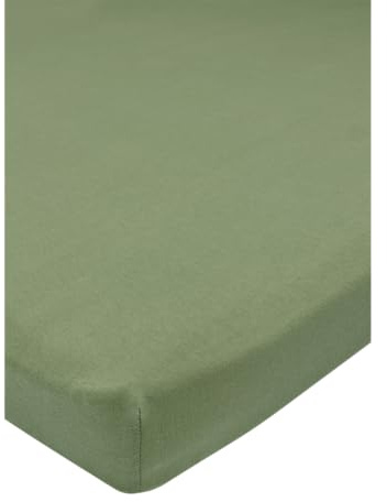 Meyco Spannbettlaken Laufgitter 75x95cm Jersey Spannlaken Olive Green | 100 % Baumwolle - Oeko Tex zertifiziert - Spannbetttuch - Rundum-Gummizug - atmungsaktiv & hautfreundlich
