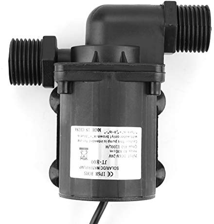 Karlak Mini Pompe à Eau sans Balais à Tête Hydraulique 24 V, Pompe CC pour Chauffe-eau, 3 Voies, Fonctionnement Silencieux, 100% Neuf et de Haute qualité, Petit Corps, Grande