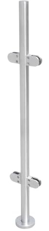 Edelstahl Geländerpfosten Mit Glashalter Und FußPlatte, Mittelpfosten Balustraden Geländer Für Balkongeländer Dachbodengeländer Schwimmbadgeländer, 110 cm