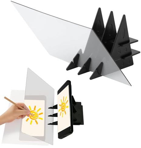 Zeichenprojektor Handy & Tablet Erwachsene & Anfänger 13,5x20 cm Optisches Bild Zeichenbrett für Smartphone und Tablet, Projektor Zeichenhilfe Transparentes Zeichenbrett Sketch für Erwachsene Anfänger