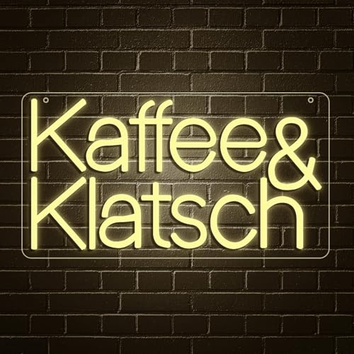 Kaffee & Klatsch Neon Schild, Coffee LED Leuchte für Kaffeeraum, Shop, Geschäft & Café, Wanddekoration für Küche, Home Bar & Kaffeestation, Geschenk für Kaffeeliebhaber