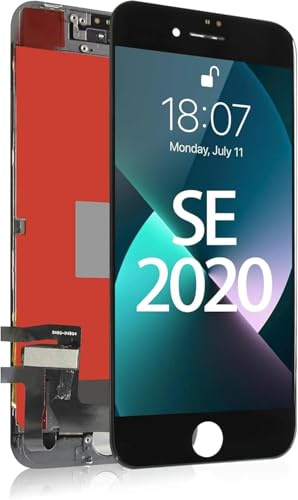 ETech61 iPhone 8 / SE 2020 LCD Screen Replacement Black – In-Cell Display Touch Digitizer Assembly – Compatible with A1863 A1905 A1906 A2275 A2296 A2298 – Screen Only