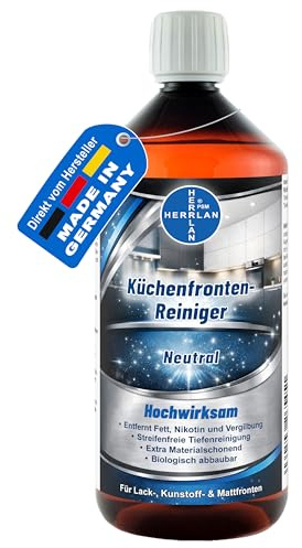 HERRLAN® Küchenfronten Reiniger 1000 ml ohne Duftstoffe | Für matte & glänzende Oberflächen - Entfernt Fingerabdrücke & Alltagsschmutz - Made in Germany