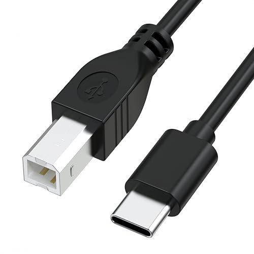 USB C auf USB B Druckerkabel 2m, USB 2.0 Datenkabel für Epson EcoTank, Workforce Pro, MacBook Pro/Air M1 M2 M3, kompatibel mit HP Canon Brother Epson Drucker, Scanner, MIDI Controller, Digital Piano
