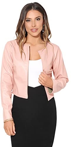 KRISP 4432 Jacket Cuir Synthétique,Rose,X-Large