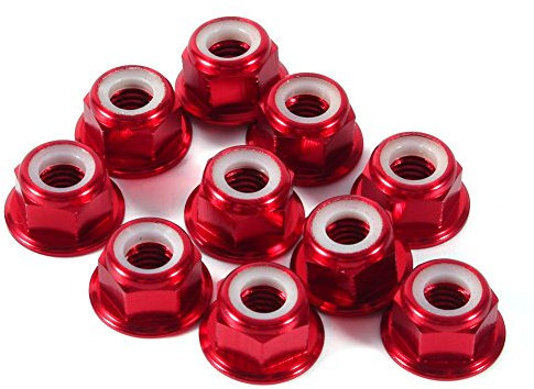 10 Piezas M5 Tuercas Hexagonales Autoblocantes Tuerca CNC Aluminio Bridas Nailon Tuerca autobloqueante Tuercas Metálicas (rojo)