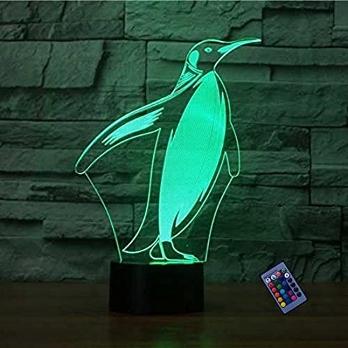 Optische Täuschung 3D Pinguin Nacht Licht 16 Farben Andern Sich Fernbedienung USB-Strom Touch Schalter Dekor Lampe LED Lampe Tisch Kinder Brithday weihnachten Geschenk