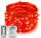 Erchen Battery Operated LED String Lights, Dimmable 33 FT 100 LED Ultra Thin Waterproof 8 Modes Timer Copper Wire Fairy Lights with 13 Key Remote Control for Indoor Outdoor Christmas Party (Red)