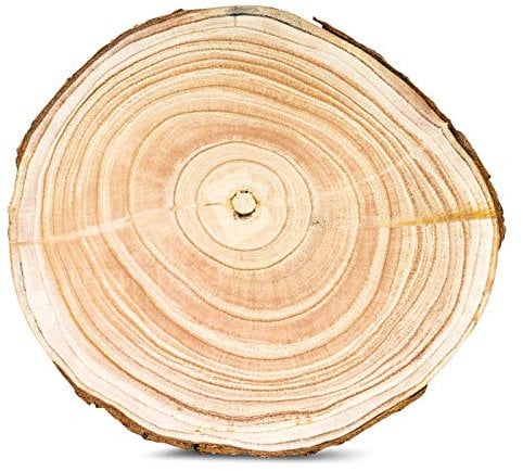 levandeo Baumscheibe Deko-Platte Ca.Ø 29 cm Brett Holzscheibe Naturbelassen Unikat Naturholzscheibe Untersetzer Dekoration Rinde Tischdeko Deko