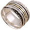 Three Tone Spinner Band Rings, Anxiety Ring for Meditaion, 925 Sterling Silver Band, Brass and Copper Spinning Ring for Women