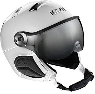 Kask Chrome Visor Weiß - Merino Komfortabler stylischer Skihelm, Größe 56 - Farbe White - Silver