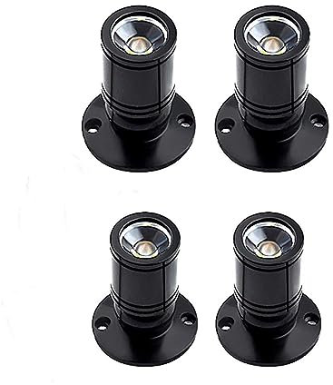 Klein LED Einbaustrahler 4 Stück 1W Mini led spot, 360° Schwenkbar, 230V 100lm Aluminium Deckenstrahler Deckenspots für Schrank, Flur, Galerien, Geschäfte