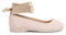 Pisamonas Bailarina Cintas Raso Cierre Pulsera Talla 37 en Color Beige