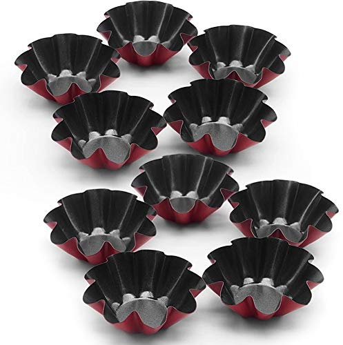 Torteletts Törtchenformen Tartelette Förmchen 6.5Cm, FANDE Tarteform Mini Quicheform, Antihaftbeschichtung Pieform Backform Wellenrand, Obstkuchenform Torte Baking Pan