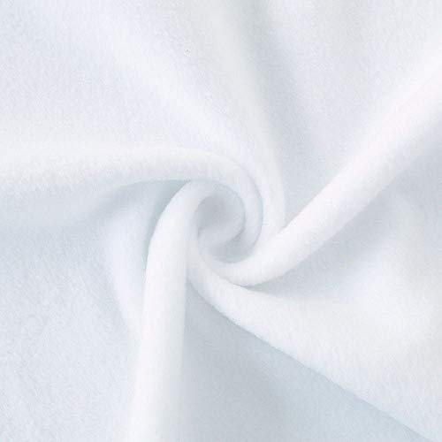 TOLKO 1m Fleecestoff Meterware | Winterstoff für Jacke Mütze Schal Pullover Fleecedecke Fleecejacke | flauschig weich warm Polar Fleece Stoff mit Antipilling (Weiß)