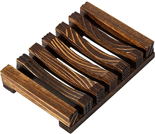 Urbanstrive umweltfreundliche Seifenschale aus natürlichem Holz, Seifenhalter für Badezimmer, biologisch abbaubar, kein Abfall, ohne Plastik, Anthrazitfarben