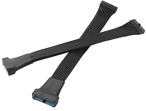 Liseng Small USB 3.0 19/20 Pin Internal Extension Header Cable for Motherboard 4.7 Inches ()