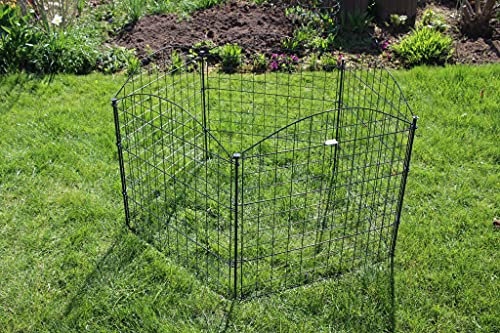 Teichzaun Oberbogen Komplettset Anthrazit Gartenzaun Gitterzaun Metallzaun Zaun Zaunmatten Freigehege 11 tlg. HC Garten & Freizeit