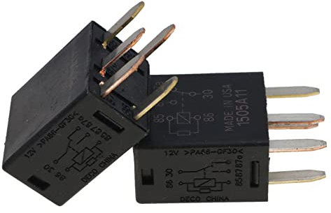 DVPARTS 2X Power Relay Black Multi-Purpose Relay Fuel Pump Relay G8V-RH-1C7T-R-DC12 7866 D1780C 13502751 12077866 5810-0202 5 Prongs Relay