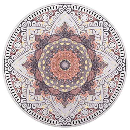 Knsbk Yogamatte, groß, rund, 12,7 x 3,5 mm, extra dick, ultra-bequem, rutschfest, Meditationsmatte