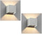 ledscom.de 2 Stück Wandleuchte CUBEL für außen, weiß, IP65, Up & Downlight, quadratisch + LED Lampe 501lm, warmweiß
