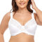 Ayigedu Women's Underwire Bra Non-Padded Floral Lace Plus Size Full Coverage Minimizer 38-G White