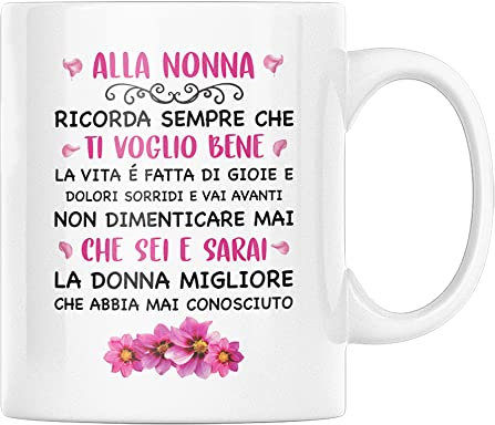 Vulfire Nonna Tazza Regalo donna compleanno Idea originale Idee Regali per lei per Natale festa della mamma, Alla Nonna Ti Voglio Bene (Nonna, Ceramica)