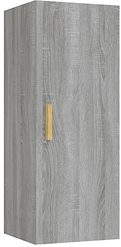 vidaXL Wandschrank Hängeschrank Aufbewahrung Wohnzimmer Bücherschrank Schrank Mehrzweckschrank Lagerschrank Grau Sonoma 34,5x34x90cm Holzwerkstoff