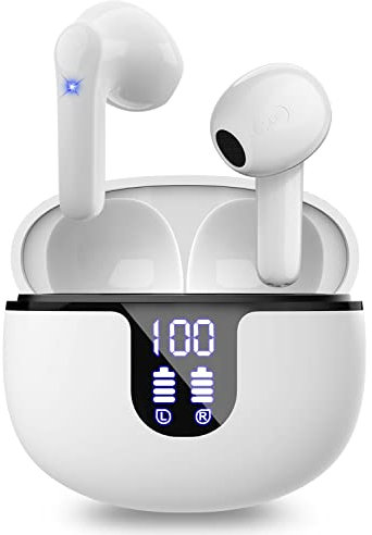 Quality Park In Ear Kopfhörer Kabellos Bluetooth 5.2 HiFi Stereoklang,IPX7 Wasserdicht ,Touch Control,Noise Cancelling, 40H Spielzeit