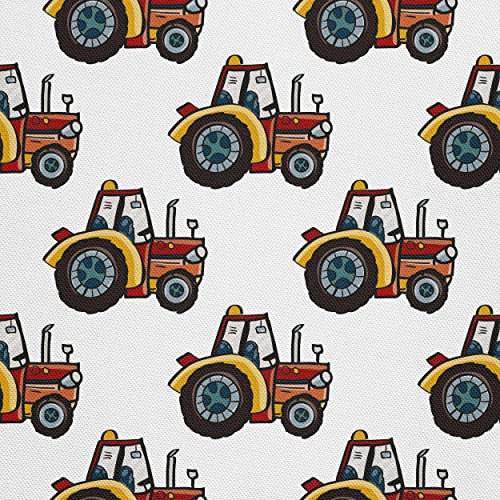 HEKO PANELS Stoff Oxford Wasserdichte Meterware Canvas-Stoff Polyester Stoff Zum Nähen Nähstoffe Möbelstoffe Dekostoffe Wasserabweisend Blickdicht Kinder Traktoren 1 Meter 155 x 100 cm