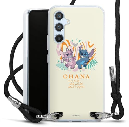 DeinDesign Carry Case kompatibel mit Samsung Galaxy A54 5G Hülle mit Band Handykette zum Umhängen schwarz Lilo & Stitch Offizielles Lizenzprodukt Disney