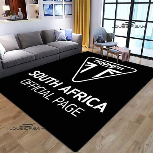 bailongma T-Riumph Motorrad Logo Gedruckter Flanellteppich Schönes rutschfestes Türpolster Yogamatte Anime Teppich D1472 40×60CM