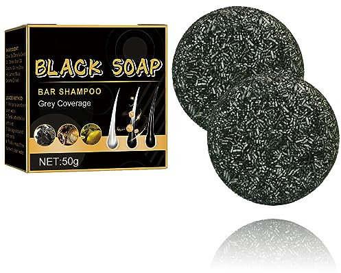 Sundaz™ Gray Hair Bamboo Charcoal Bar, Sundaz Pure Gray Hair Charcoal Bar, 50g Grey Hair Reverse Darkening Soap Bar, Pure Organic Hair Darkening Charcoal Shampoo Bar (2pcs)