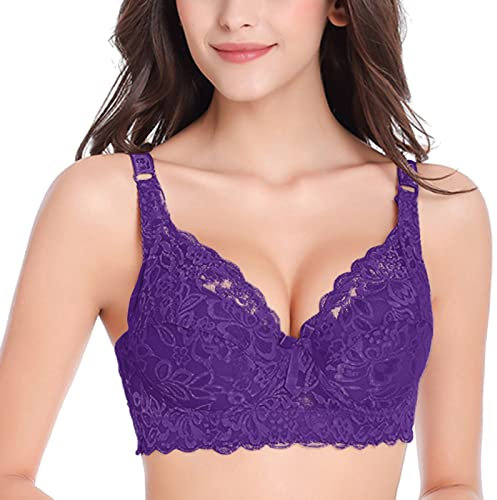 Gifts for Women Bras for Women Combo Push up Sports Bras Women Tube Tops Comfortable Soft Bralette with Convertible Bra Straps Full Cup Bandeau Bra Cheap Gifts Sale Clearance Purple