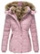 Veste d'hiver fine et chaude à capuche pour femme - Veste d'hiver chaude et légère - Manteau en duvet épais - Veste tampon d'extérieur, Rose, L