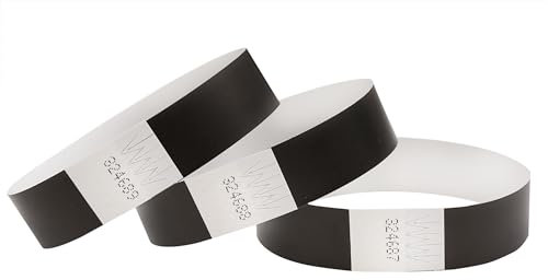 CINTAPUNTO - Einlassbändchen Papier - Eintrittsbänder 100 Stück - Einlassbänder - Festival Armbänder - Party Bändchen Einlass Eintritt - eintrittsbändchen - Bänder Club - wristband - Schwarz Black