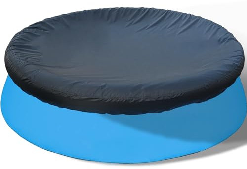 SAFANA Cubierta inflable redonda para alberca sobre el suelo, cubierta de piscina al aire libre, protector de piscina remo, a prueba de polvo, impermeable, evita hojas, resistencia a los rayos UV,