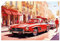 ARTland Wanddeko Poster & Kunstdrucke Wandposter 120x80 cm Auto Sportwagen Oldtimer Mercedes 300 SL Rot Frankreich U5DD