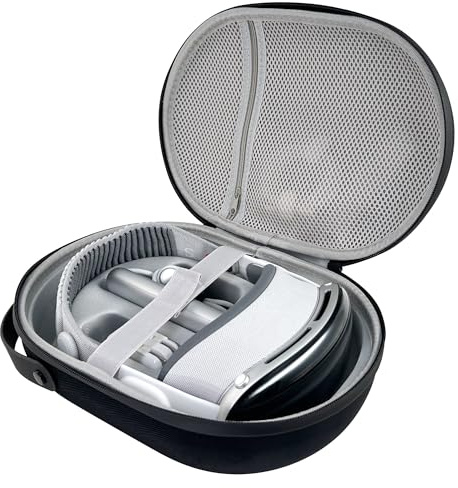 AWINNER Harte Tragetasche, kompatibel mit Apple Vision Pro, Zubehör VR-Headset mit Elite-Gurt, ultra-schlankes Design für Reisen (schwarz)