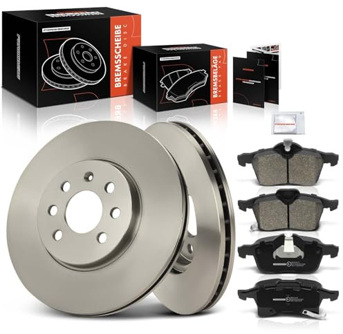 Frankberg 2x Bremsscheiben + 4x Bremsbeläge Vorderachse mit Bremsenschmiermittel Kompatibel mit Astra H Kasten/Kombi L70 2004-2012 Astra Klasseic L48 2009-2021 Replace# 93176429