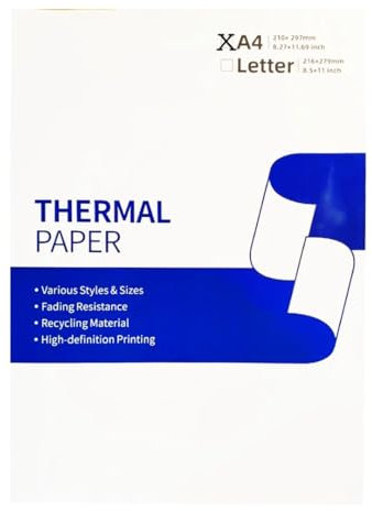Aimo 100 Stück Thermopapier A4 für tragbare Aimo Drucker M08F Q22 - Thermodrucker Papier - 70 g/m2 - Thermal Paper A4