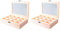 Acan Tradineur - Pack de 2 Cajas de Madera con 12 Compartimentos y Tapa con Cristal, joyero, Expositor de Joyas, Organizador, Collares, Anillos, Pendientes, 21,5 x 16 x 4,6 cm