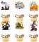 Blumomon 30 Stück Dual Front Halloween Kuchen Dekorationen, Halloween Horror Thema Cupcake Dekorationen, Zauberer, Friedhöfe, Kürbis Kuchen Dekorationen