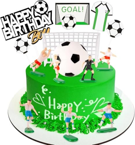 Football Cake Toppers,Birthday Football Cake Topper Decorations,Football Party Decorations Birthday Cake Cupcake Topper for Kids Boys Men Sports Theme Birthday Football Party Supplies