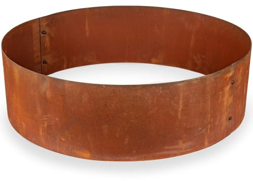 UNIGARDIA Bordura da Giardino per Alberi in Acciaio Corten Ø 100 cm, Altezza 20 cm - Bordura per Aiuola in Metallo Circolare - Installazione Facile, Accessori e 1 Paio di Guanti Inclusi