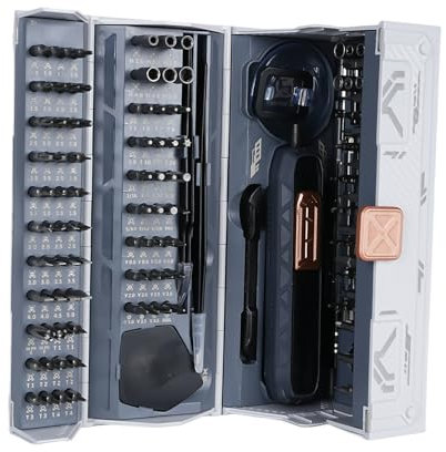 Set di Cacciaviti di Precisione, Kit di Punte per Cacciavite Magnetico Elettrico in Acciaio da 180 Pezzi Manico Regolabile con Custodia per Riparazione di Occhiali per Fotocamere