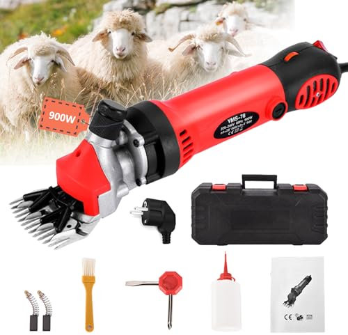 Maquina Esquilar Ovejas 900w, Tijeras EléCtricas Profesionales Para Ovejas Con Estuche Cortapelos Para Caballos Con 6 Velocidades Regulables Para Animales De Pelaje Grueso Ovejas Cabras Caballos
